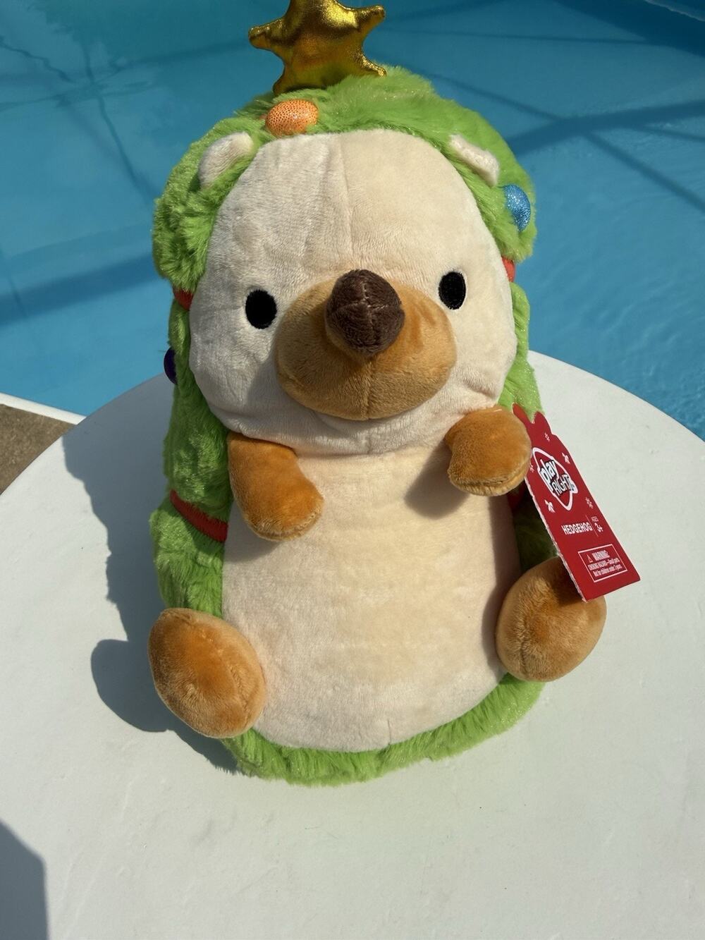 Play Right Green Holiday Hedgehog Stuffed Plush Christmas Tree Ornaments 10” NWT